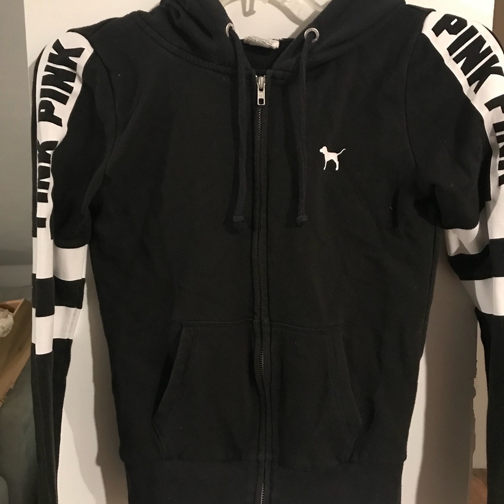 PINK long sleeve zip up hoodie